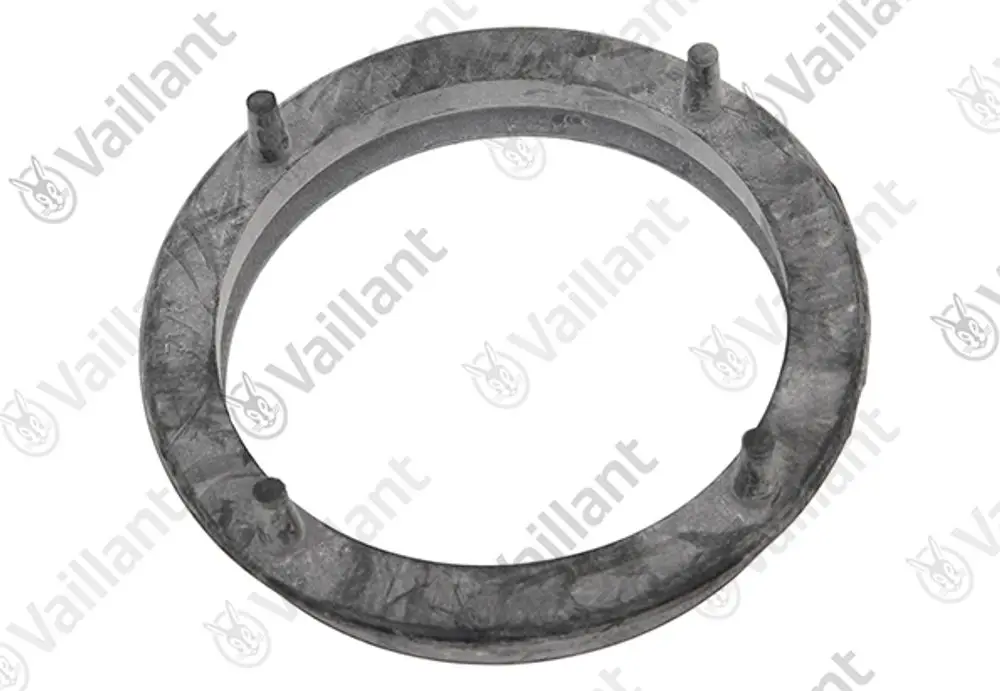 Vaillant Dichtung mit ringförmiger Form und vier kleinen Stiften auf der Außenseite, geeignet für Heizsysteme oder Boilerinstallationen.
